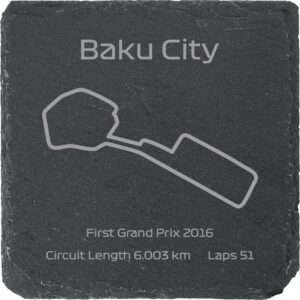 Race Track Style Drinks Coaster - Baku City