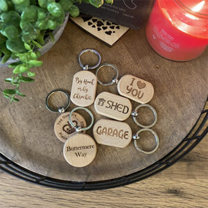 Custom wooden key rings